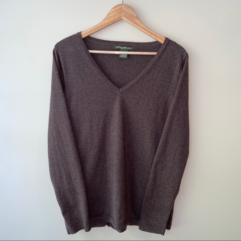[Eddie Bauer] Brown V-Neck Sweater
